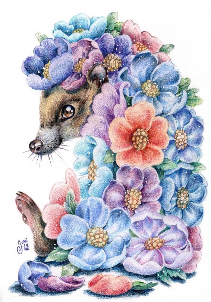 Print - Flower-Hedgehog
